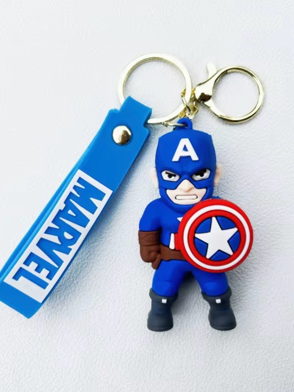 Marvel Captain America Keychain Rubber Figure Keyring Superhero Gift NEW